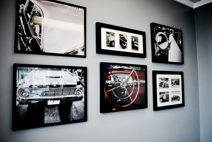 classic car gallery wall
